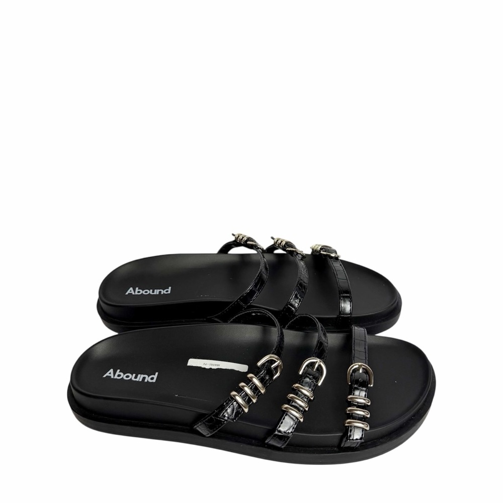 ABOUND WOMEN'S BLACK GOLD AIMEE SLIDE SANDALS SIZE 9 BRAND NEW WITH NO TAGS